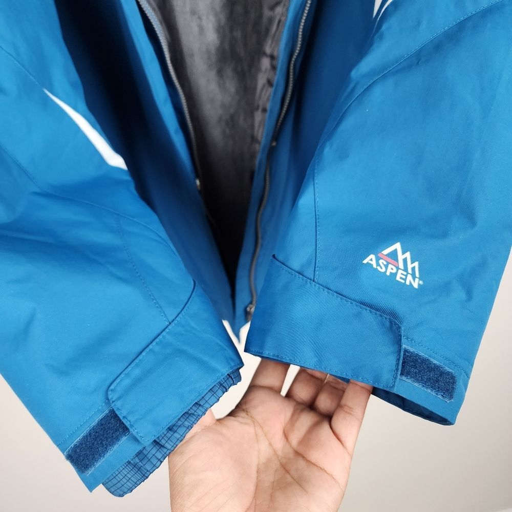 Aspen 3-in-1 Parka Jacket Women's Large Turquoise Blue Gorpcore Hooded Windbreak - Picture 7 of 16